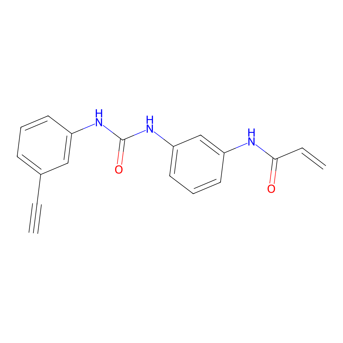 N-(3-(3-(3-ethynylphenyl)ureido)phenyl)acrylamide molecular structure, CAS 3037703-19-5