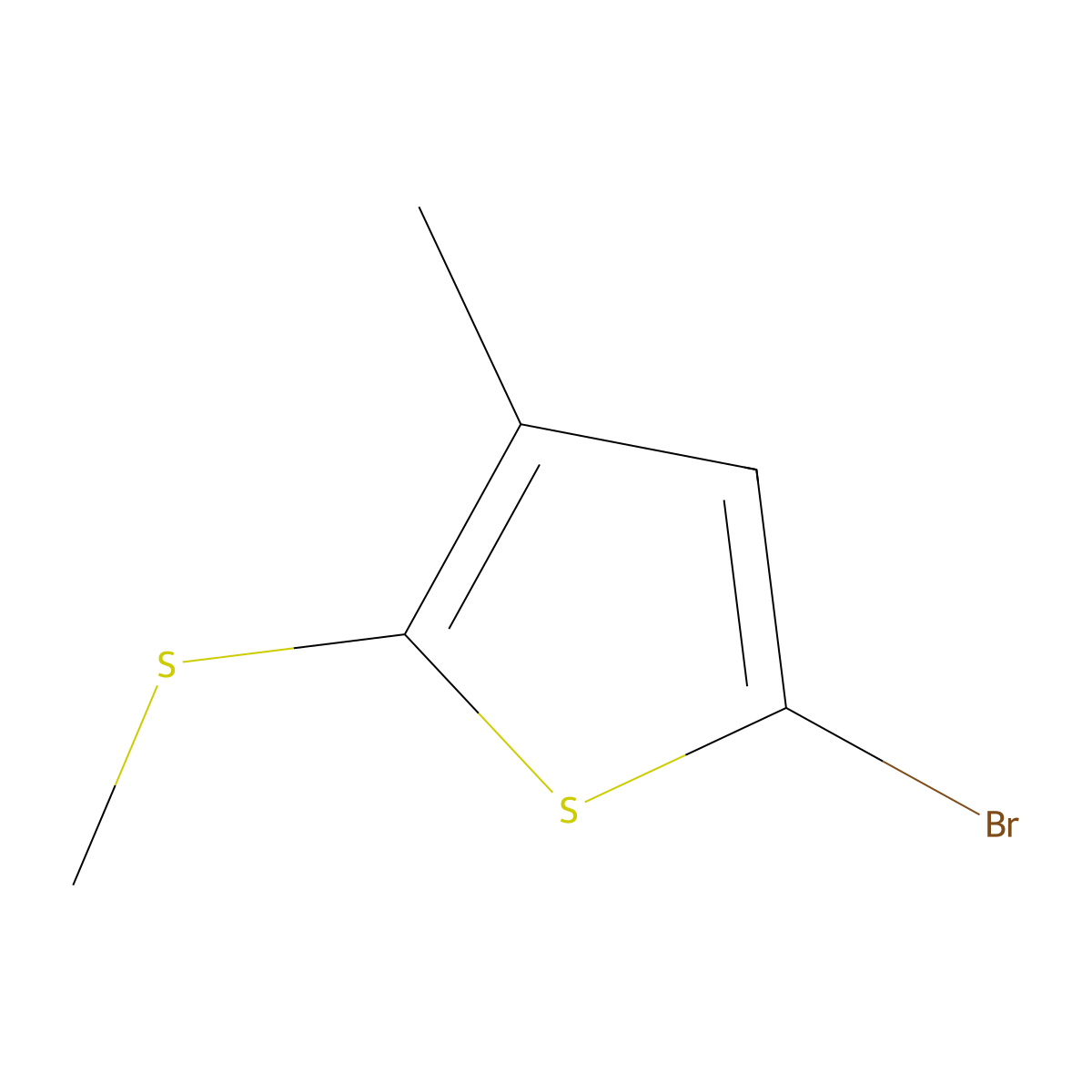 5-Bromo-3-methyl-2-(methylthio)thiophene molecular structure, CAS 3037703-27-5