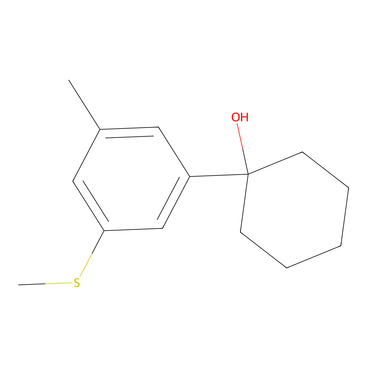 1-(3-Methyl-5-(methylthio)phenyl)cyclohexanol molecular structure, CAS 3037703-29-7
