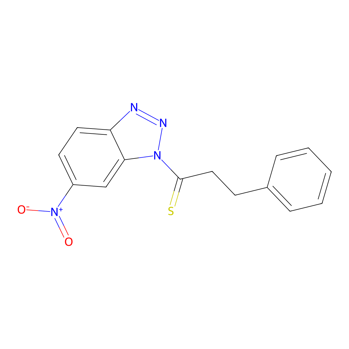 1-(6-Nitrobenzo[d][1,2,3]triazol-1-yl)-3-phenylpropane-1-thione molecular structure, CAS 3037703-33-3