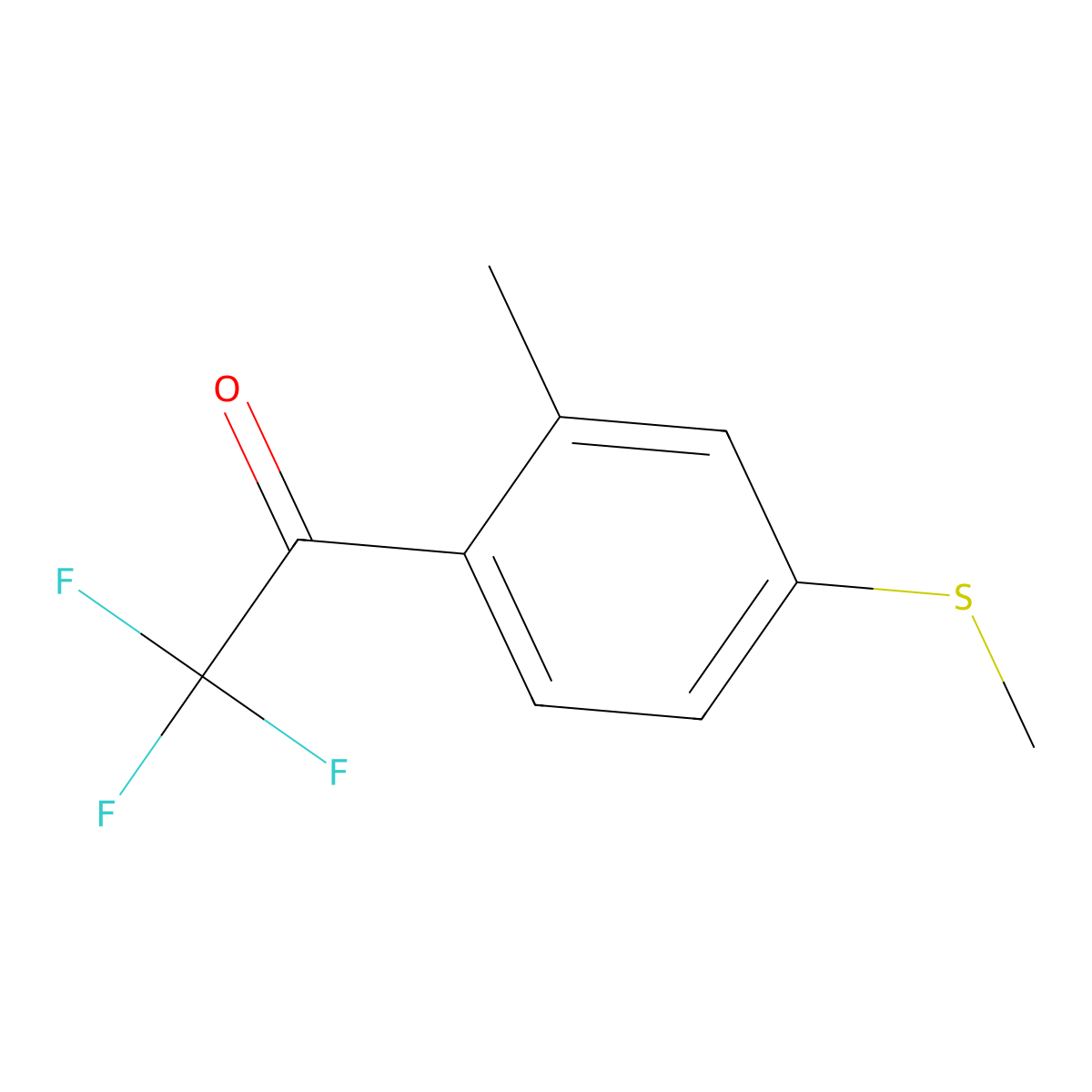 2,2,2-Trifluoro-1-(2-methyl-4-(methylthio)phenyl)ethanone molecular structure, CAS 3037703-45-7