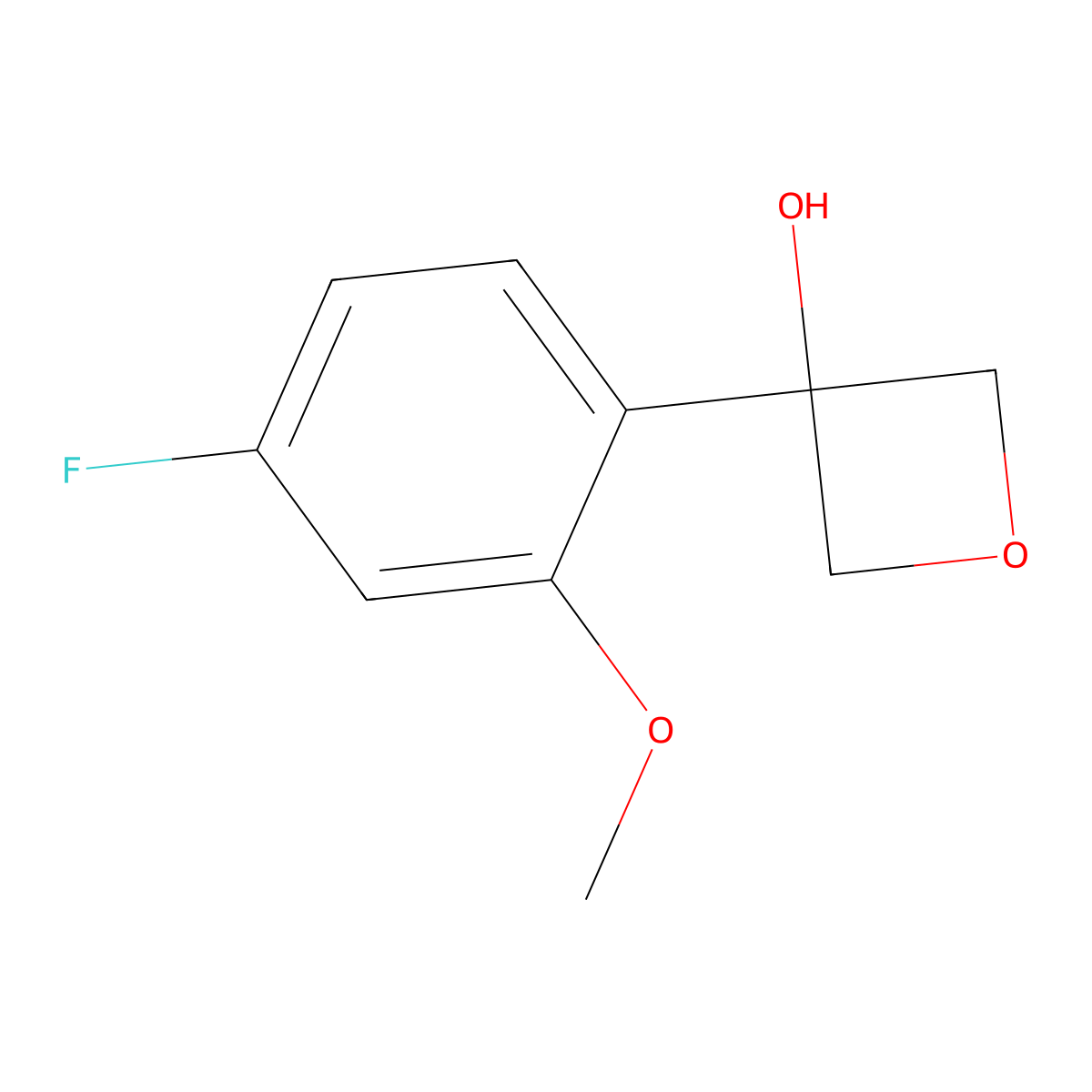 3-(4-Fluoro-2-methoxyphenyl)oxetan-3-ol molecular structure, CAS 3037703-48-0