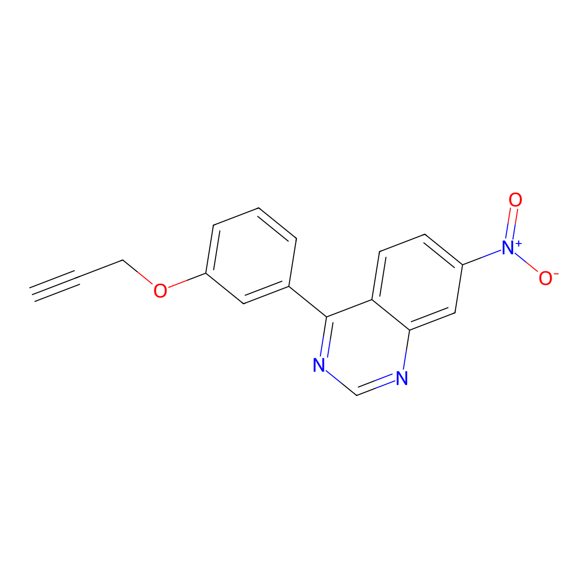7-Nitro-4-(3-(prop-2-yn-1-yloxy)phenyl)quinazoline molecular structure, CAS 3037703-49-1