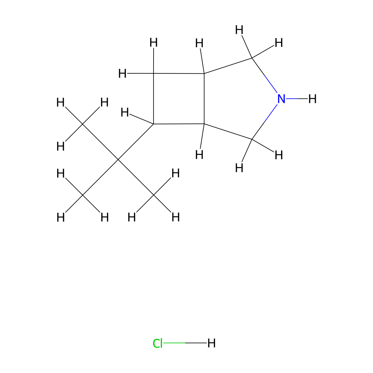 6-Tert-butyl-3-azabicyclo[3.2.0]heptane hydrochloride molecular structure, CAS 3037703-57-1