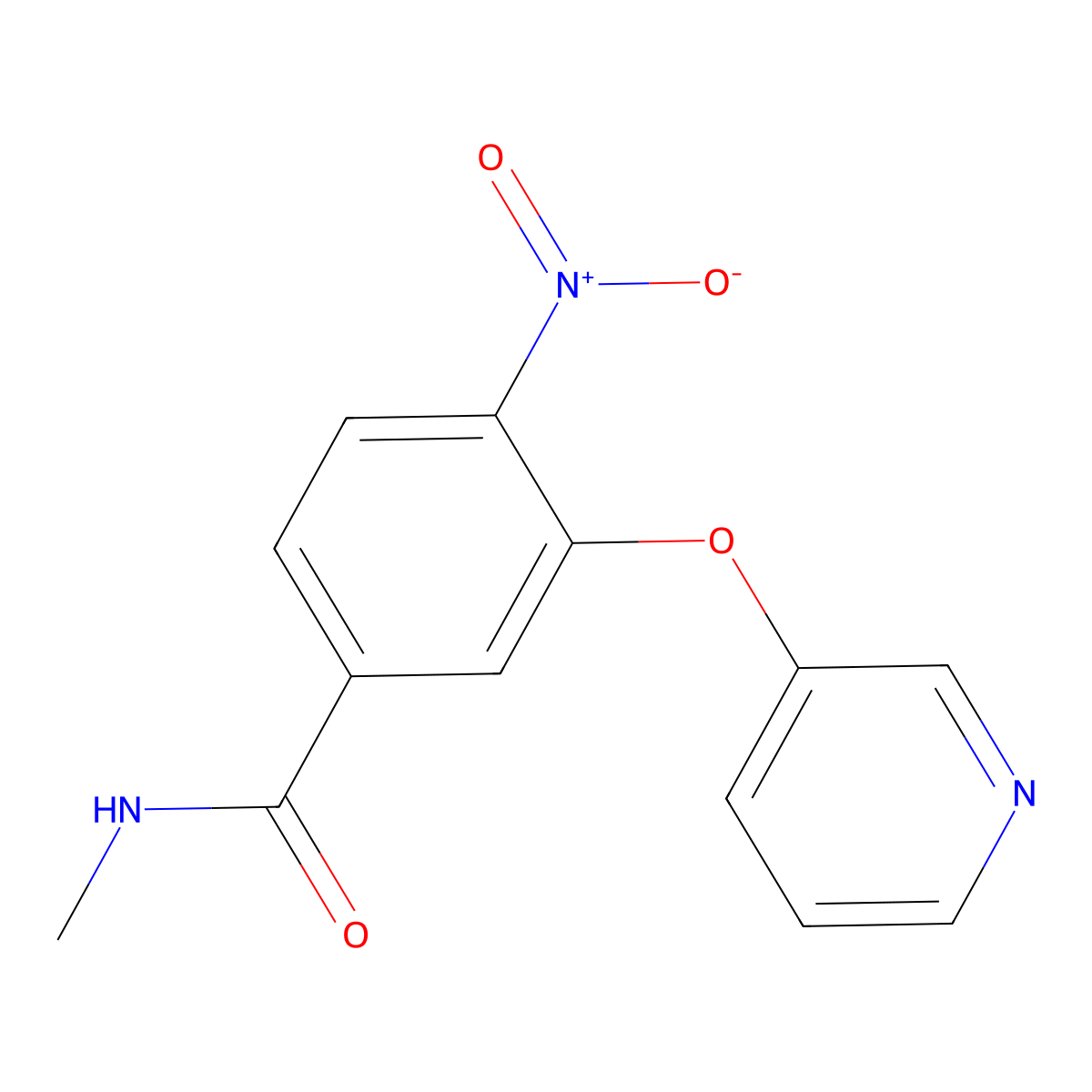 N-methyl-4-nitro-3-(pyridin-3-yloxy)benzamide molecular structure, CAS 3037703-58-2