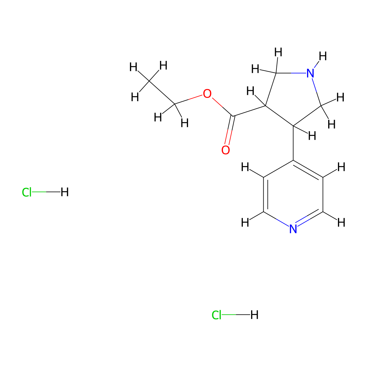 Ethyl 4-(pyridin-4-YL)pyrrolidine-3-carboxylate dihydrochloride molecular structure, CAS 3037703-62-8