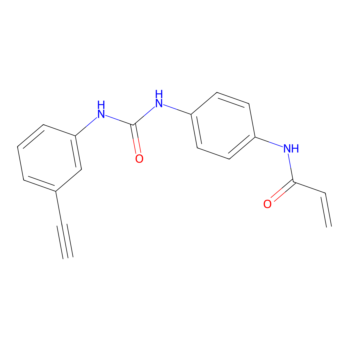 N-(4-(3-(3-ethynylphenyl)ureido)phenyl)acrylamide molecular structure, CAS 3037703-82-2