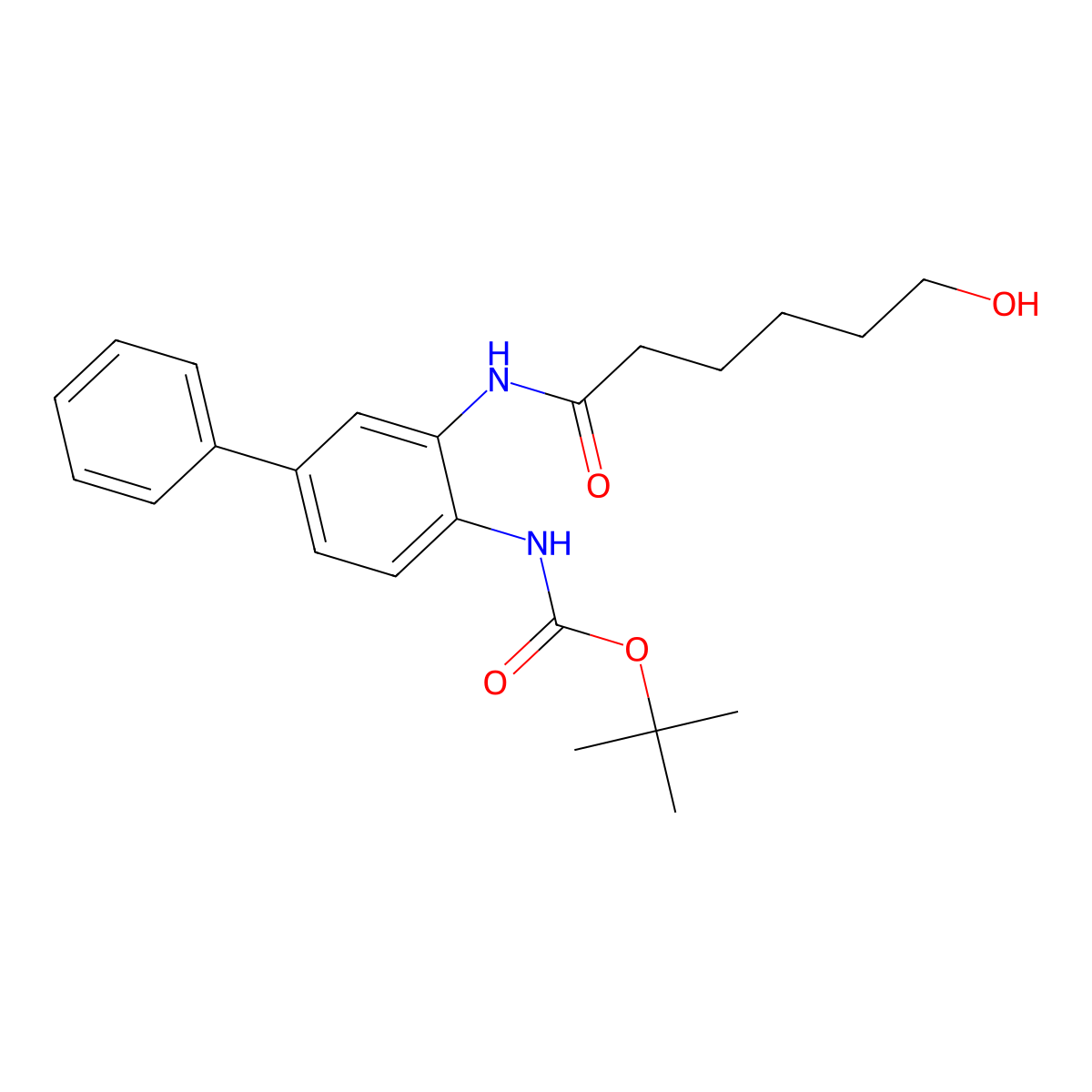 Tert-butyl (3-(6-hydroxyhexanamido)-[1,1'-biphenyl]-4-yl)carbamate molecular structure, CAS 3037703-88-8
