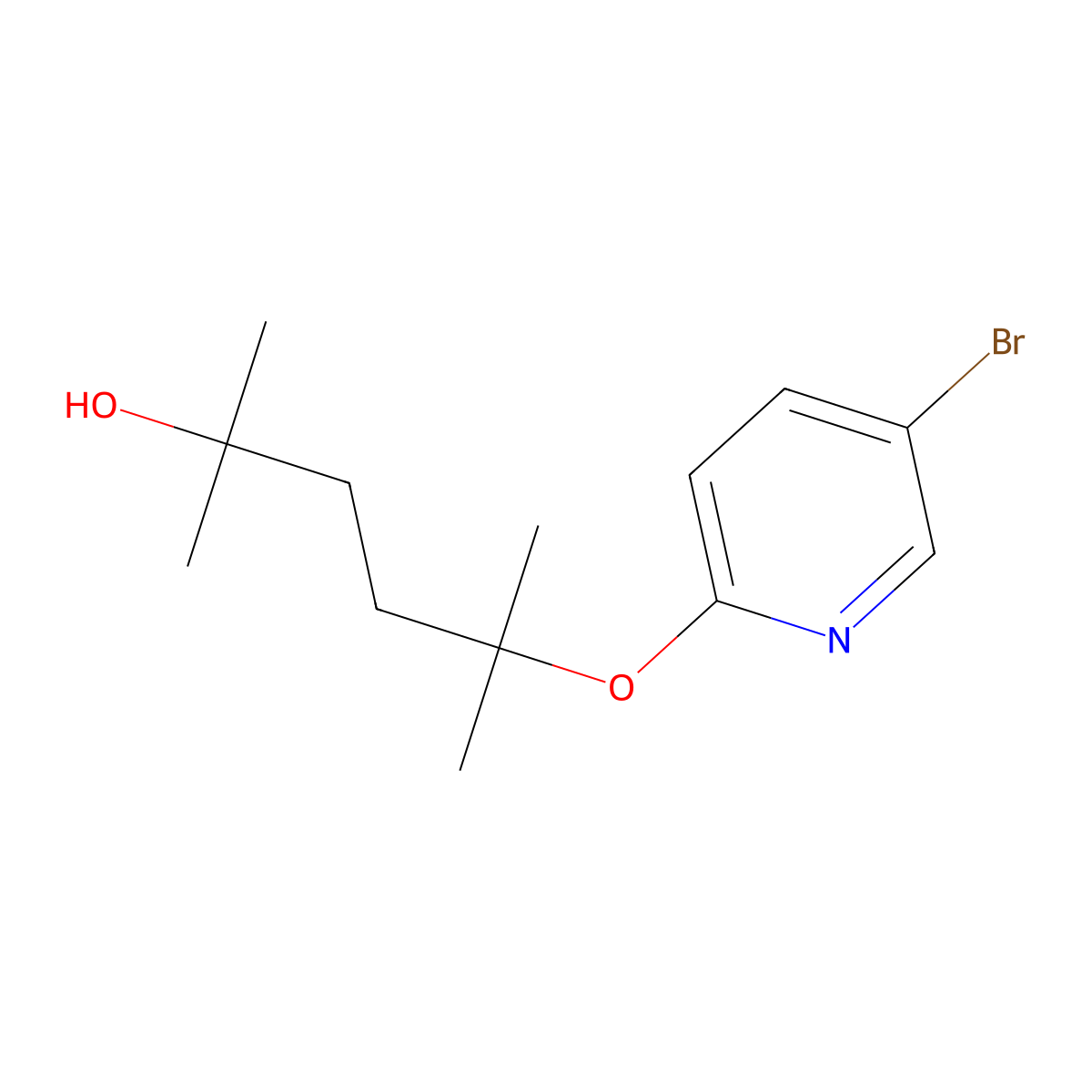 5-((5-Bromopyridin-2-yl)oxy)-2,5-dimethylhexan-2-ol molecular structure, CAS 3037704-13-2