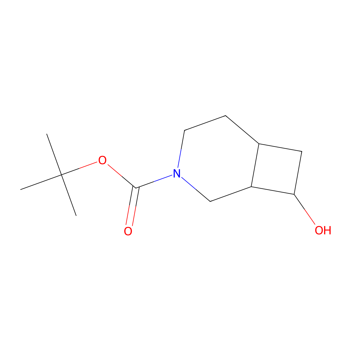 Tert-butyl 8-hydroxy-3-azabicyclo[4.2.0]octane-3-carboxylate molecular structure, CAS 3037704-16-5