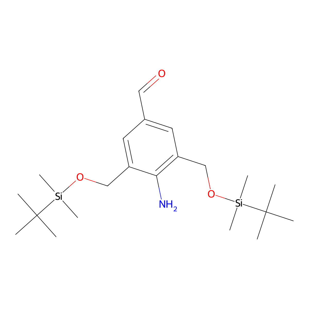 4-Amino-3,5-bis(((tert-butyldimethylsilyl)oxy)methyl)benzaldehyde molecular structure, CAS 3037704-23-4