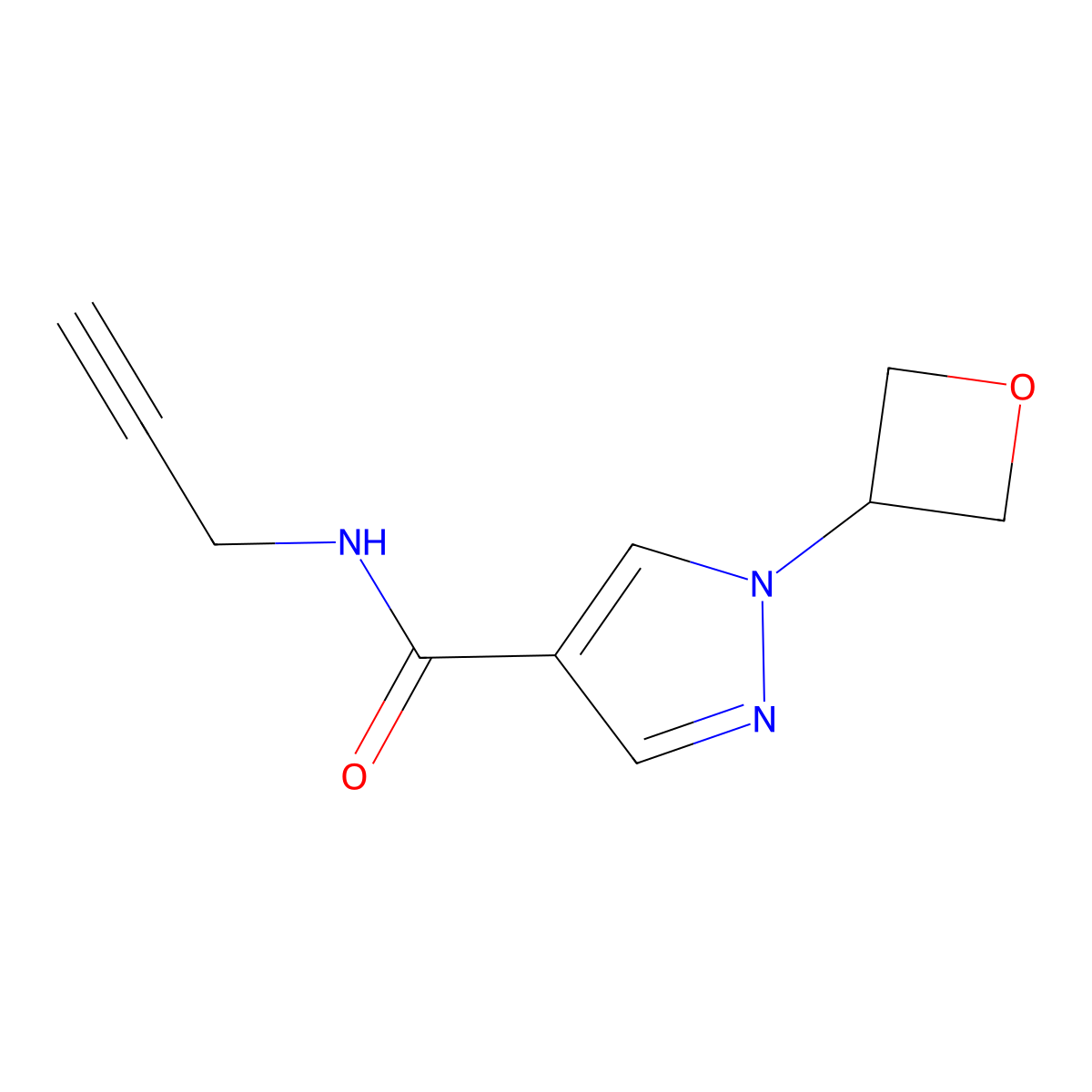 1-(Oxetan-3-YL)-N-(prop-2-YN-1-YL)-1H-pyrazole-4-carboxamide molecular structure, CAS 3037704-24-5