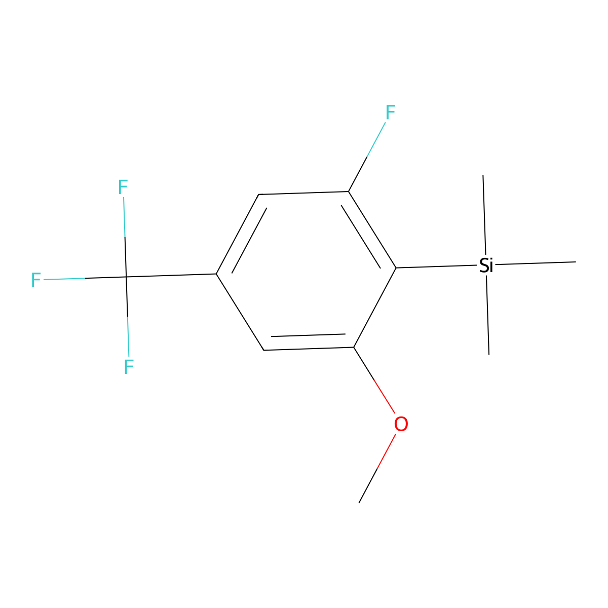 (2-Fluoro-6-methoxy-4-(trifluoromethyl)phenyl)trimethylsilane molecular structure, CAS 3037705-02-2