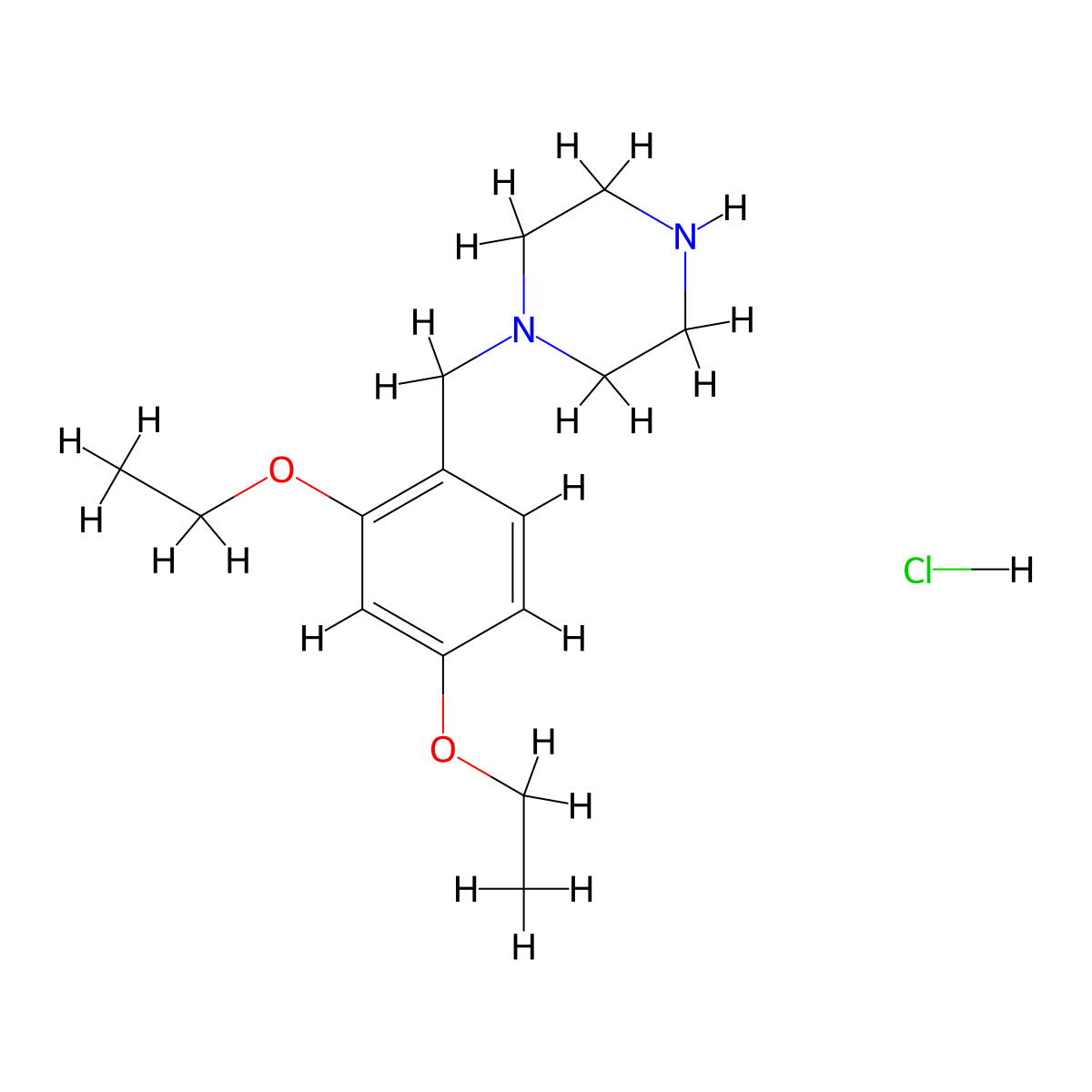 1-(2,4-Diethoxybenzyl)piperazine hydrochloride molecular structure, CAS 3037705-25-9