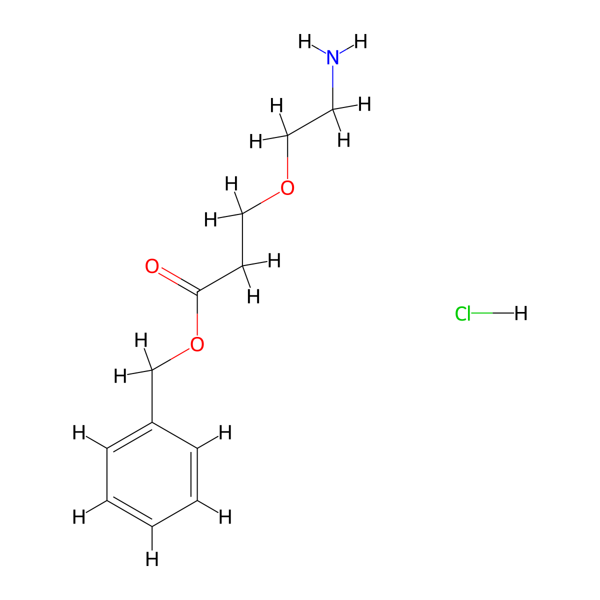 Benzyl 3-(2-aminoethoxy)propanoate hydrochloride molecular structure, CAS 3037705-42-0