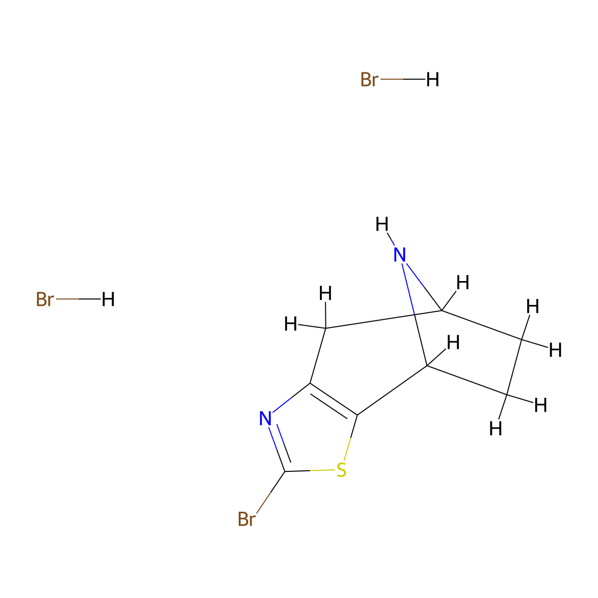 4-Bromo-3-thia-5,11-diazatricyclo[6.2.1.02,6]undeca-2(6),4-diene;dihydrobromide molecular structure, CAS 3037705-50-0