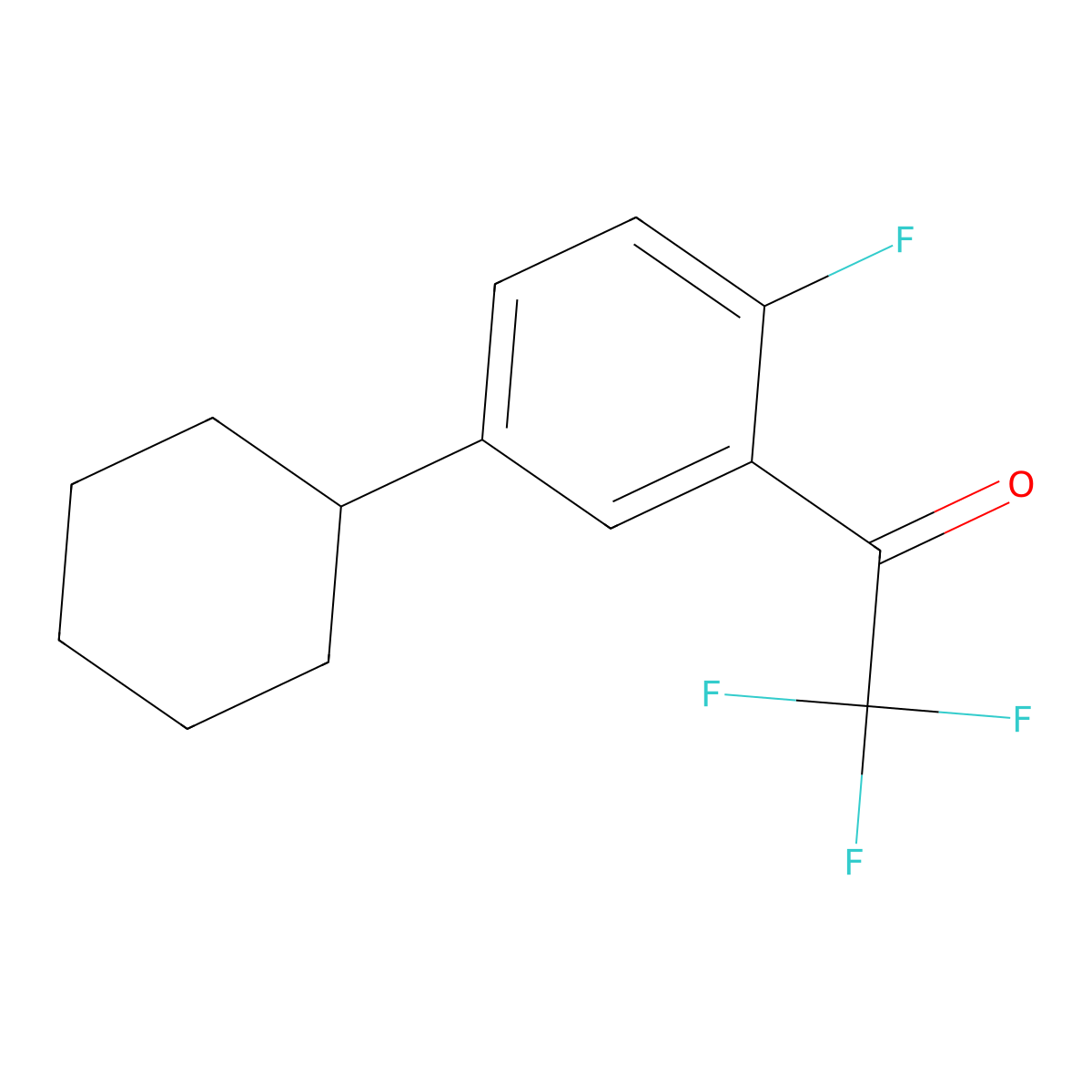 1-(5-Cyclohexyl-2-fluorophenyl)-2,2,2-trifluoroethanone molecular structure, CAS 3037705-60-2