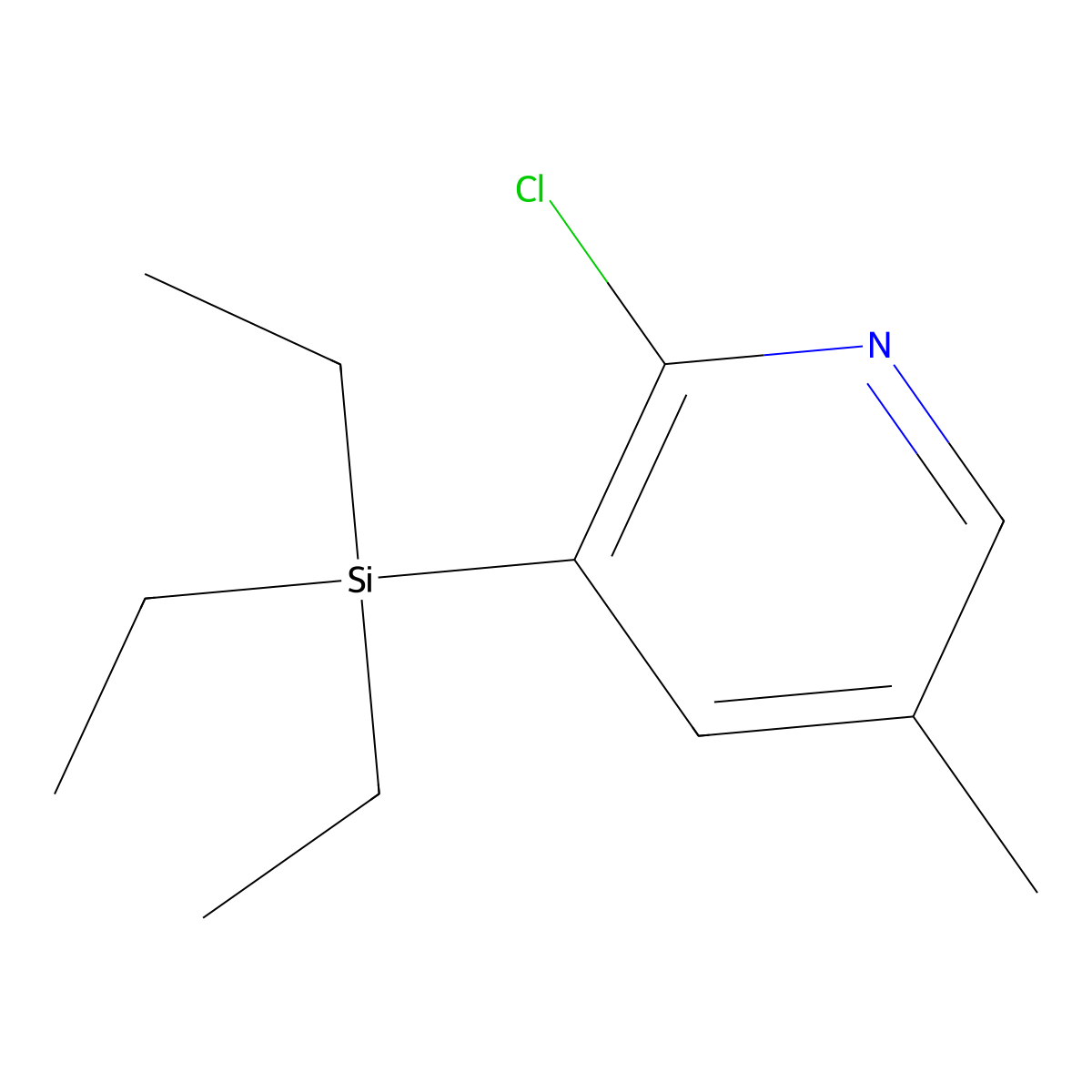 2-Chloro-5-methyl-3-(triethylsilyl)pyridine molecular structure, CAS 3037705-61-3