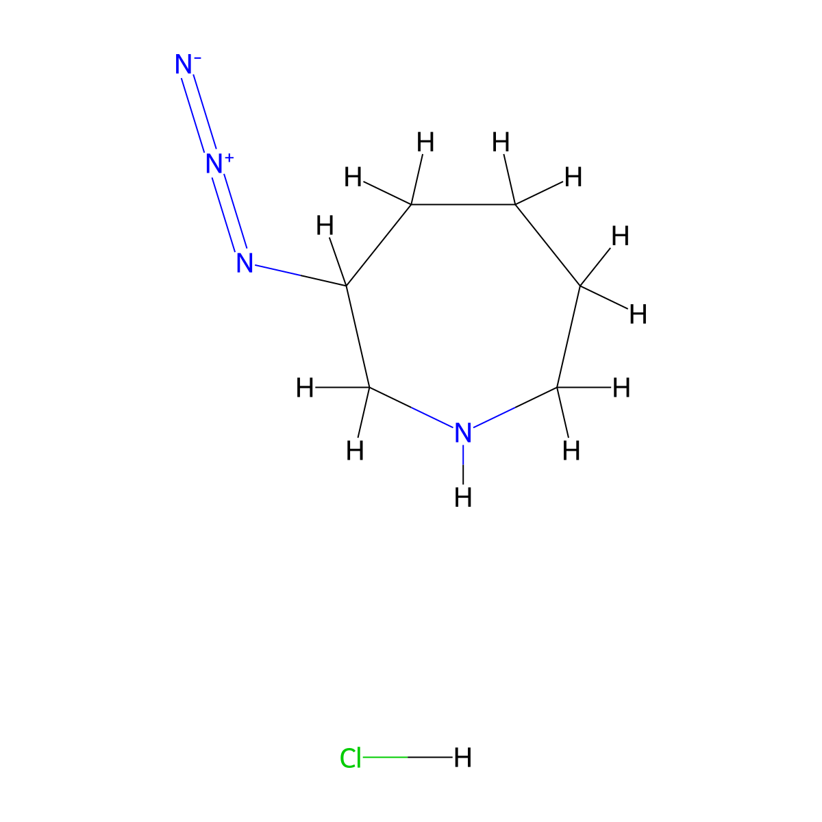 3-Azidoazepane hydrochloride molecular structure, CAS 3037705-63-5