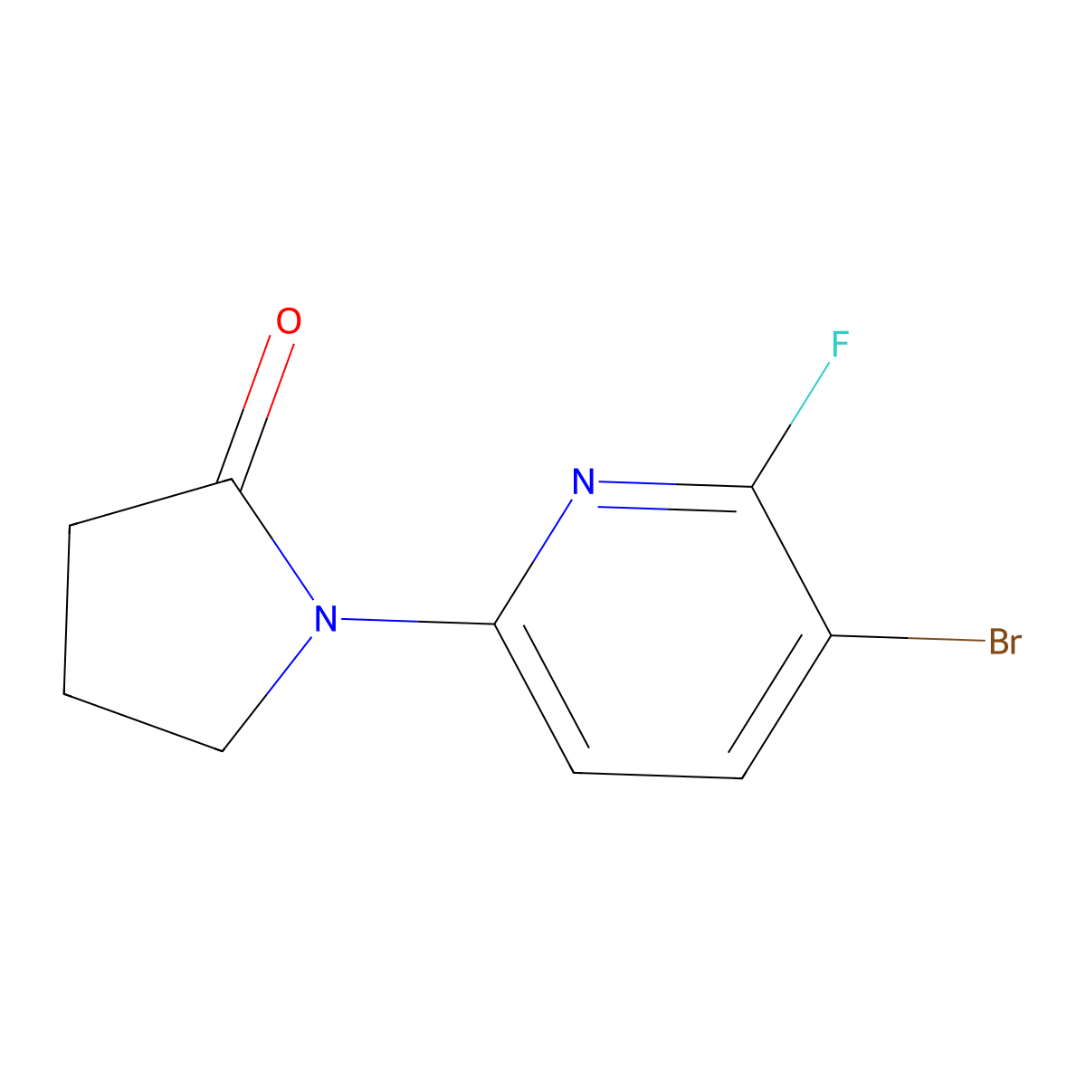 1-(5-Bromo-6-fluoropyridin-2-yl)pyrrolidin-2-one molecular structure, CAS 3037705-64-6