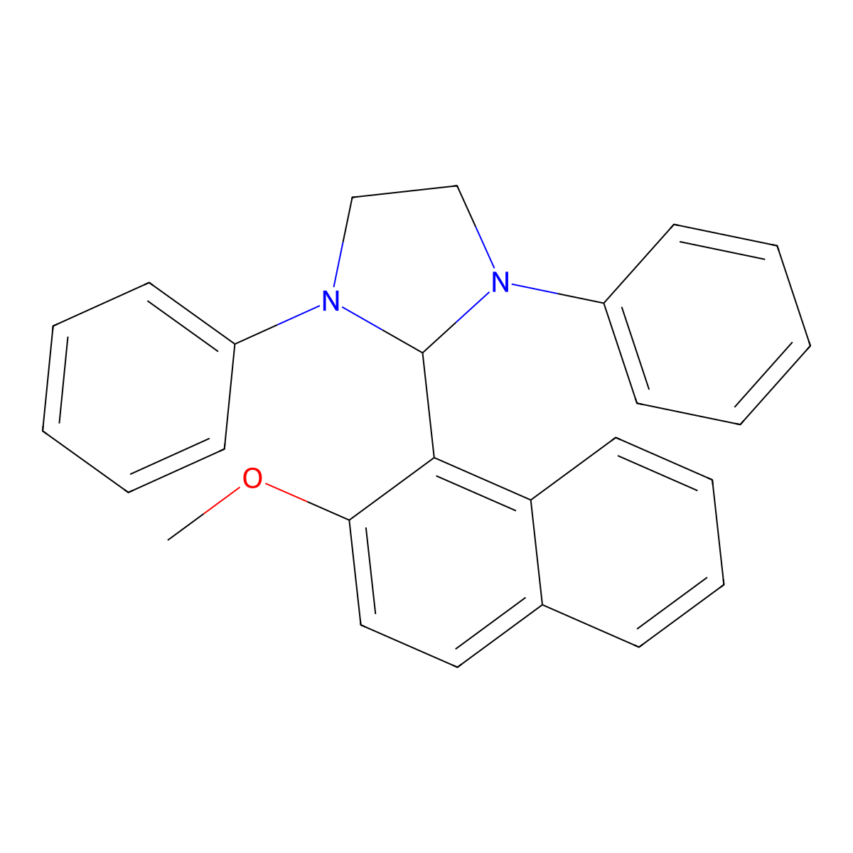 2-(2-Methoxynaphthalen-1-yl)-1,3-diphenylimidazolidine molecular structure, CAS 303771-06-4