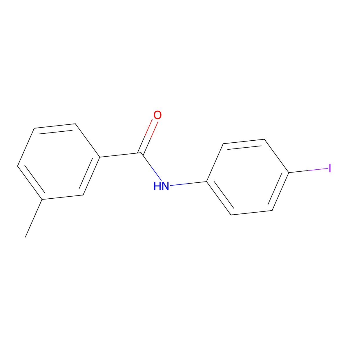 N-(4-iodophenyl)-3-methylbenzamide molecular structure, CAS 303771-25-7