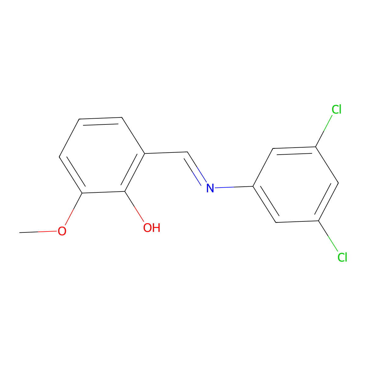 2-{(E)-[(3,5-dichlorophenyl)imino]methyl}-6-methoxyphenol molecular structure, CAS 303771-98-4