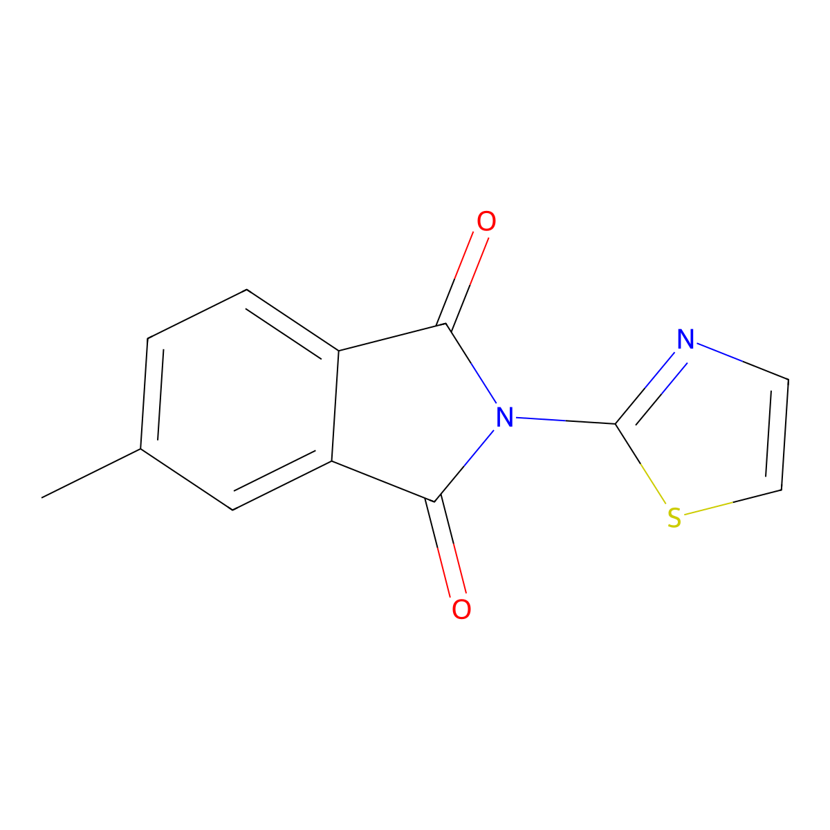 4-Methyl-N-(2-thiazolyl)phthalimide molecular structure, CAS 303773-53-7