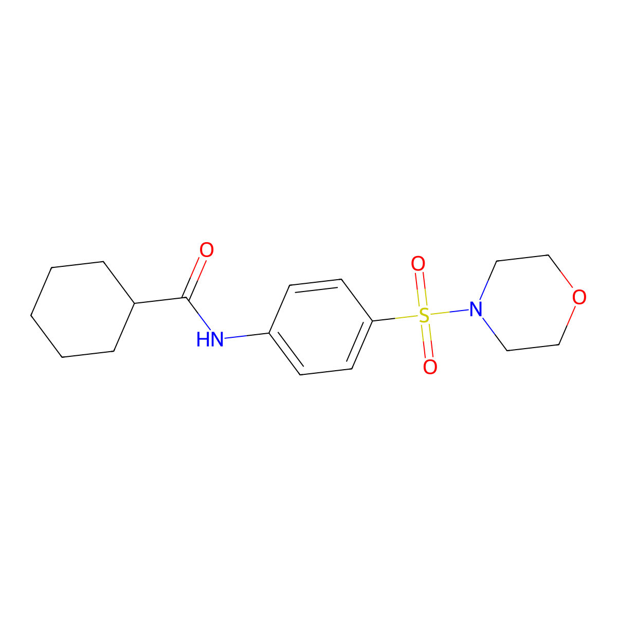 N-(4-morpholin-4-ylsulfonylphenyl)cyclohexanecarboxamide molecular structure, CAS 303774-30-3