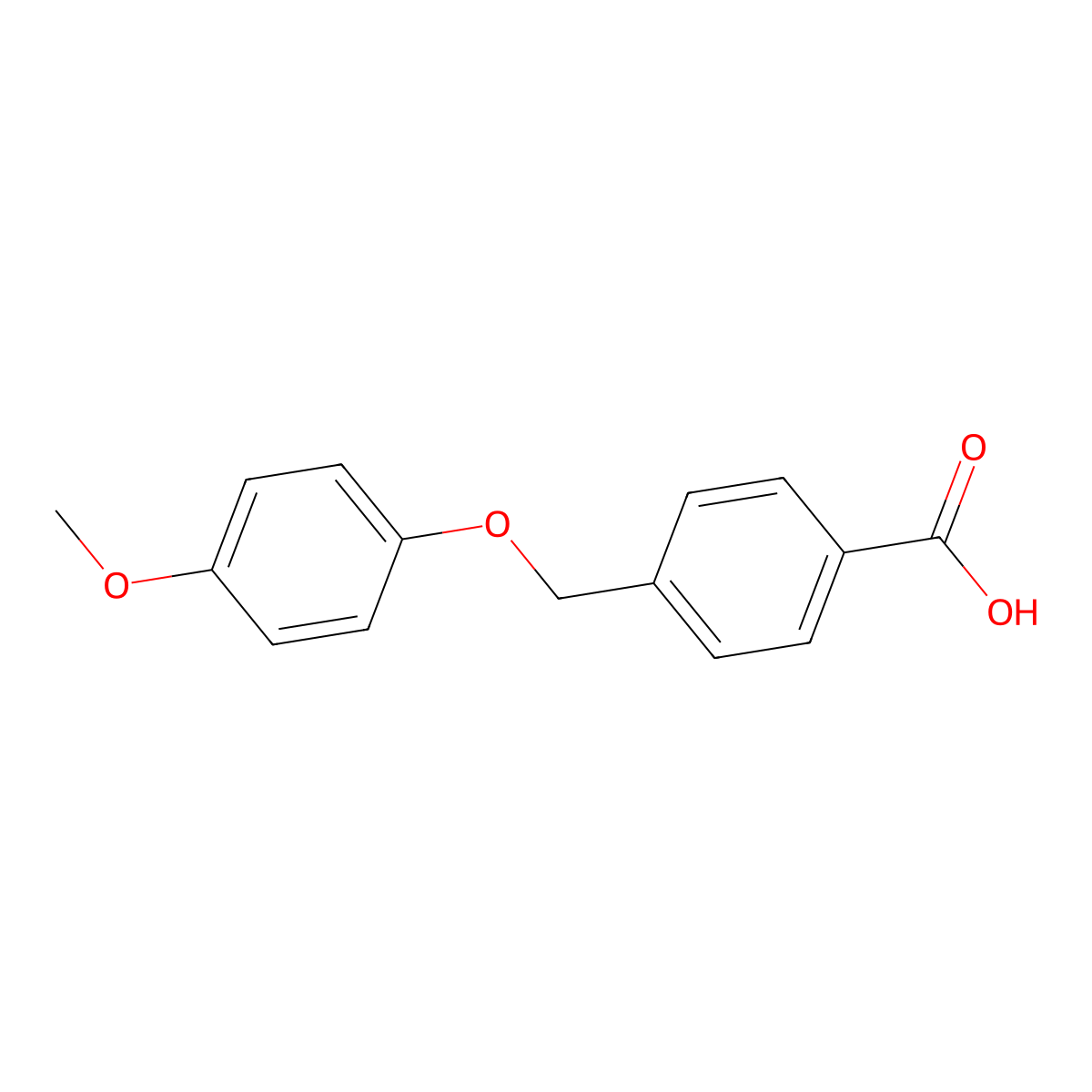 4-((4-Methoxyphenoxy)methyl)benzoic acid molecular structure, CAS 303774-32-5
