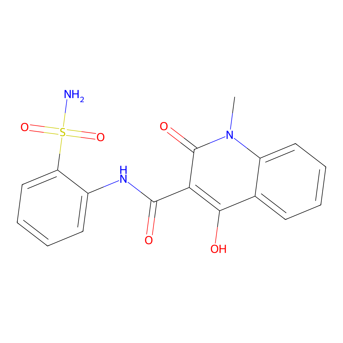 4-hydroxy-1-methyl-2-oxo-N-(2-sulfamoylphenyl)-1,2-dihydroquinoline-3-carboxamide molecular structure, CAS 303776-51-4