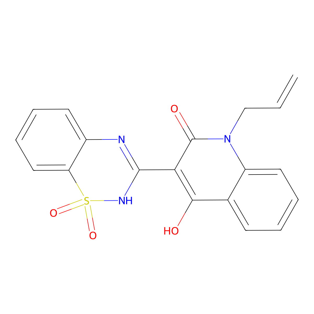 1-allyl-3-(1,1-dioxido-2H-benzo[e][1,2,4]thiadiazin-3-yl)-4-hydroxyquinolin-2(1H)-one molecular structure, CAS 303776-79-6