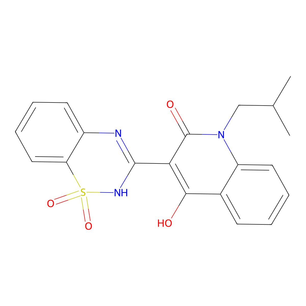 3-(1,1-Dioxido-4H-1,2,4-benzothiadiazin-3-yl)-4-hydroxy-1-(2-methylpropyl)-2(1H)-quinolinone molecular structure, CAS 303776-85-4