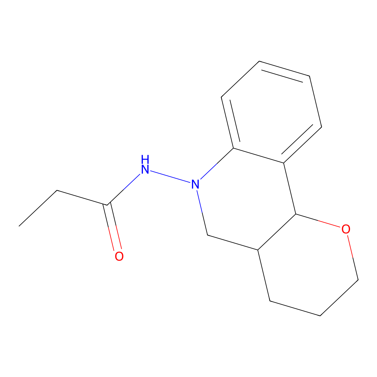 N-{2H,3H,4H,4aH,5H,6H,10bH-Pyrano[3,2-c]quinolin-6-yl}propanamide molecular structure, CAS 303777-55-1