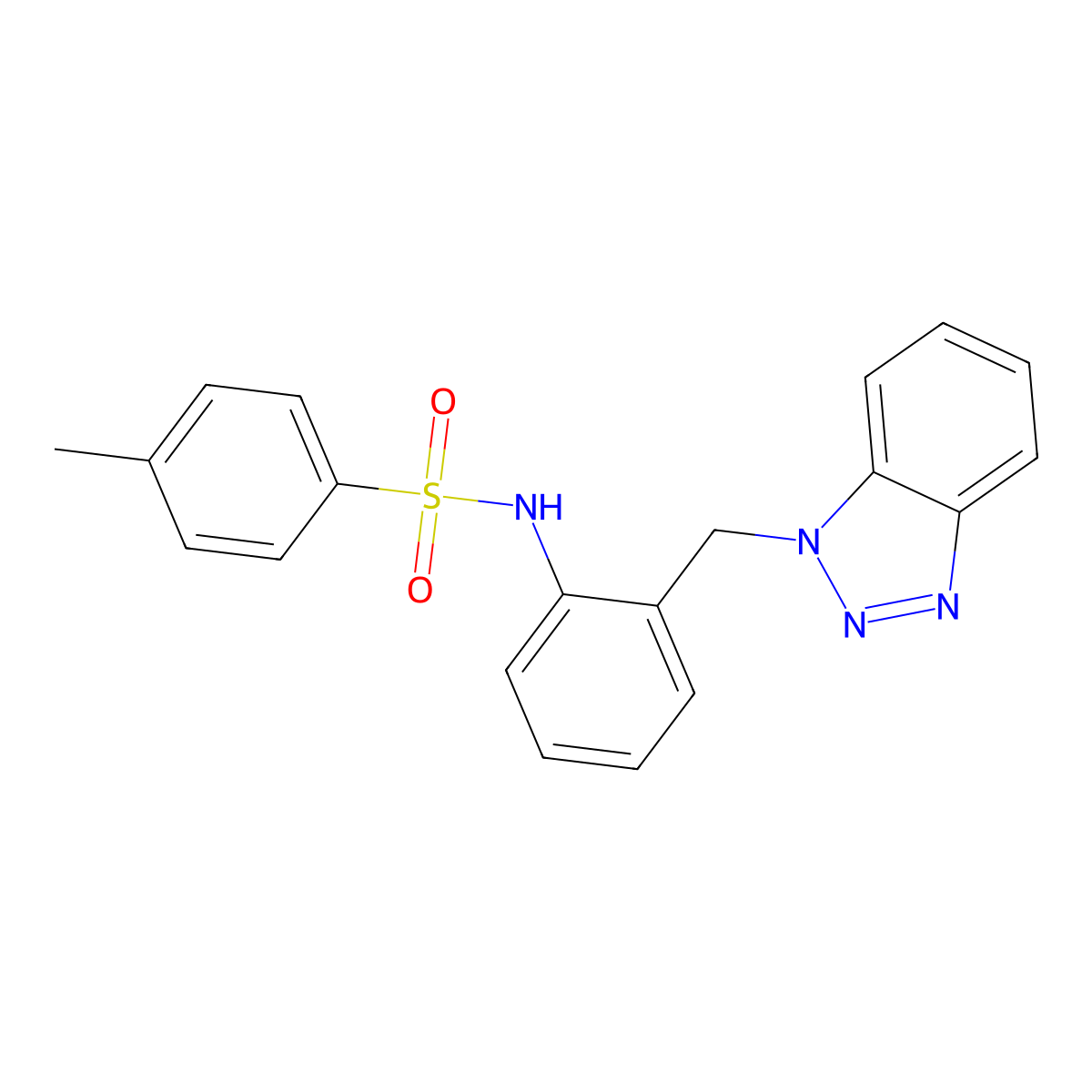 N-[2-(1H-1,2,3-Benzotriazol-1-ylmethyl)phenyl]-4-methylbenzene-1-sulfonamide molecular structure, CAS 303777-74-4