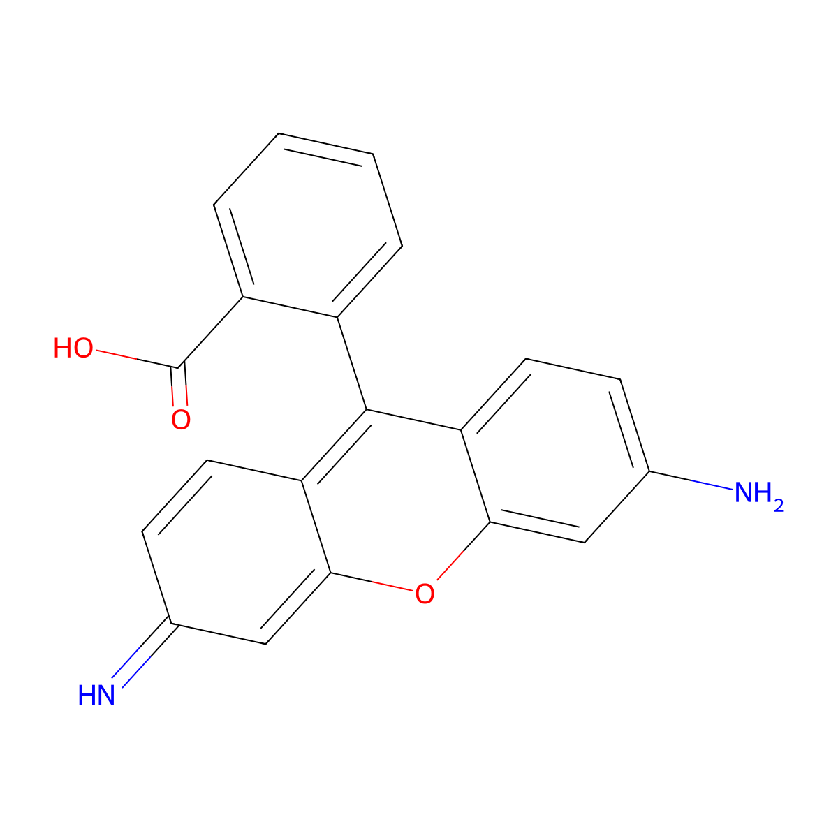 xanthylium, 3,6-diamino-9-(2-carboxyphenyl)-, inner salt molecular structure, CAS 30378-58-6