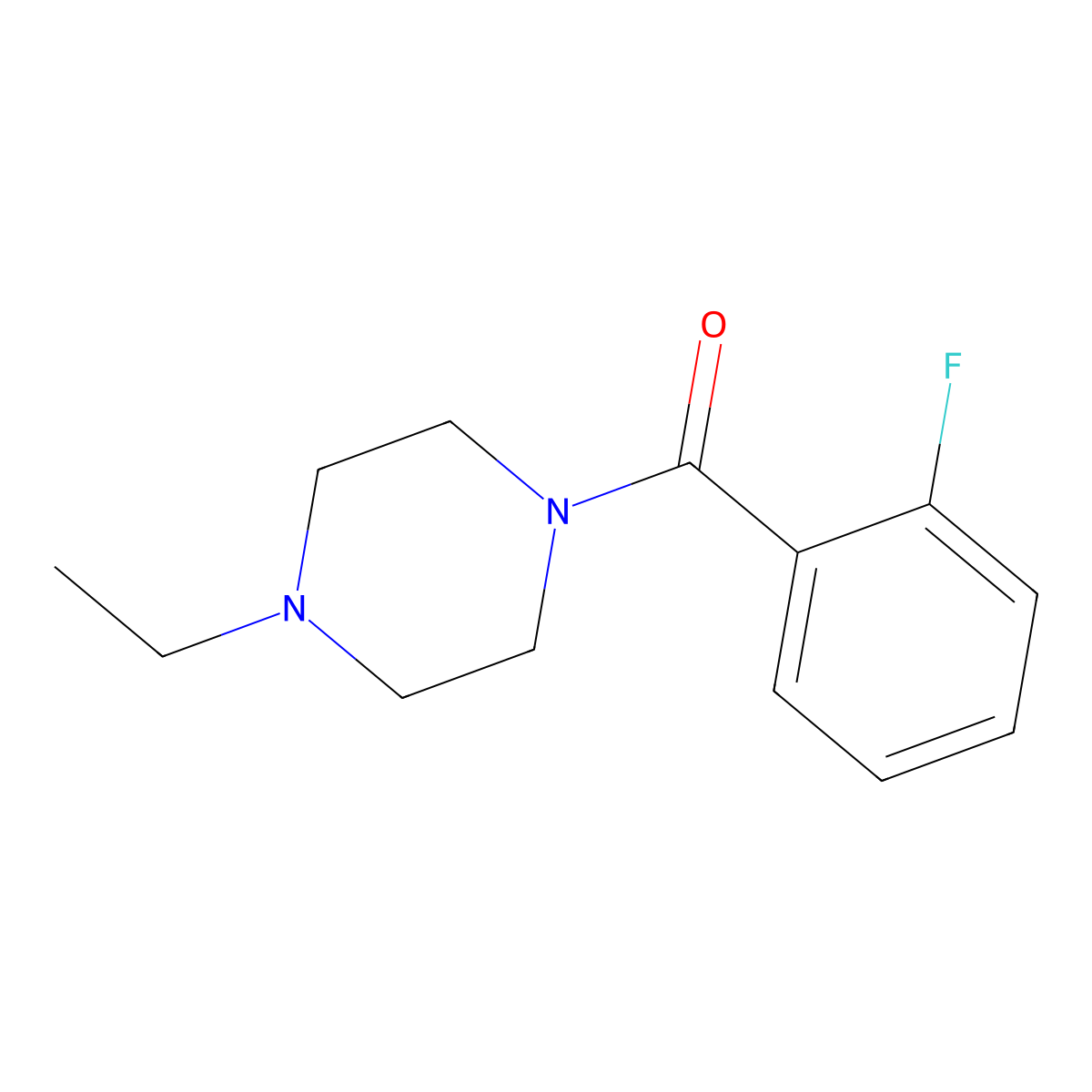 1-Ethyl-4-(2-fluorobenzoyl)piperazine molecular structure, CAS 303786-07-4