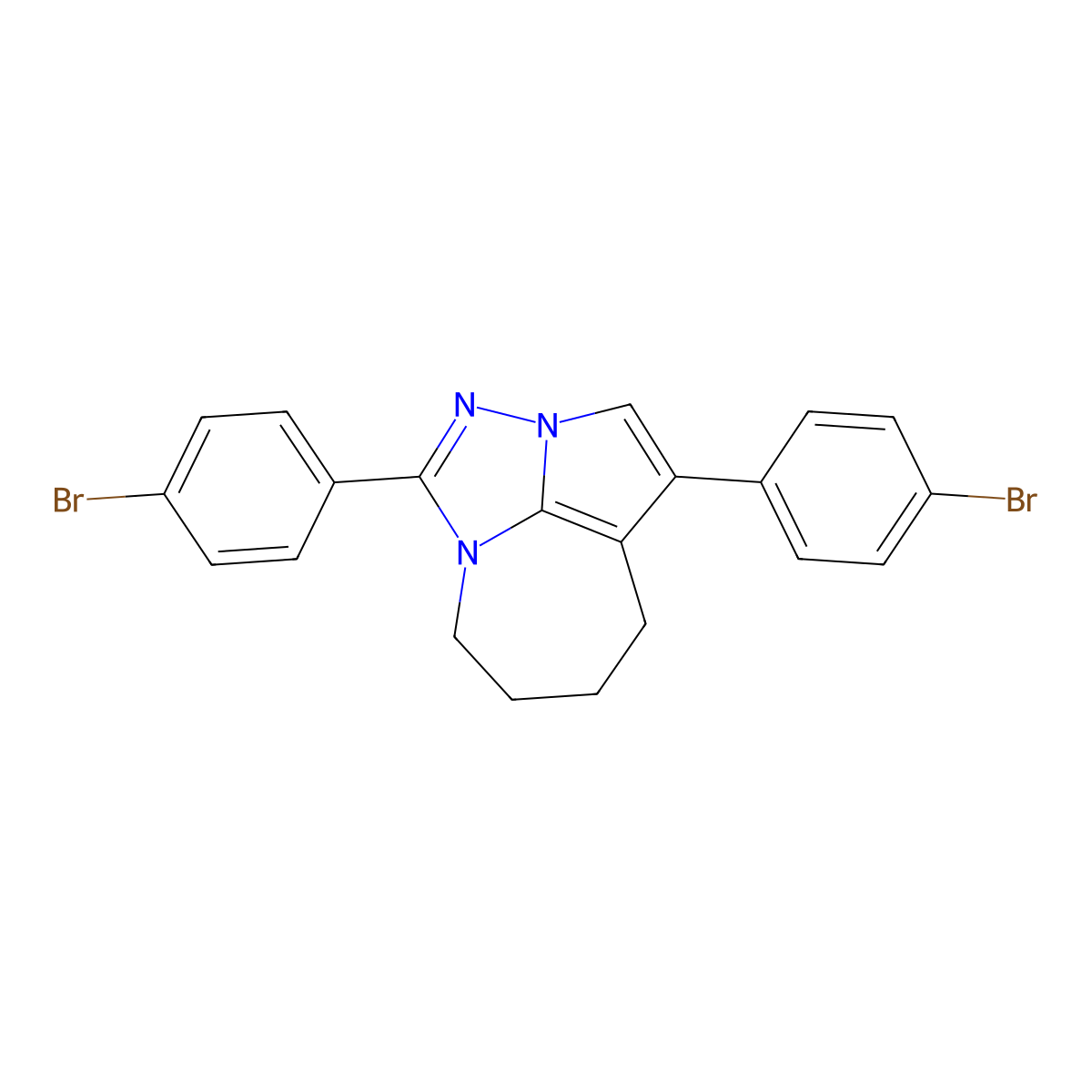 2,6-Bis(4-bromophenyl)-1,3,4-triazatricyclo[5.4.1.0^{4,12}]dodeca-2,5,7(12)-triene molecular structure, CAS 303786-87-0
