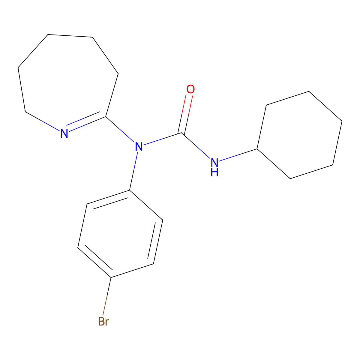 1-(4-bromophenyl)-3-cyclohexyl-1-(3,4,5,6-tetrahydro-2H-azepin-7-yl)urea molecular structure, CAS 303787-10-2