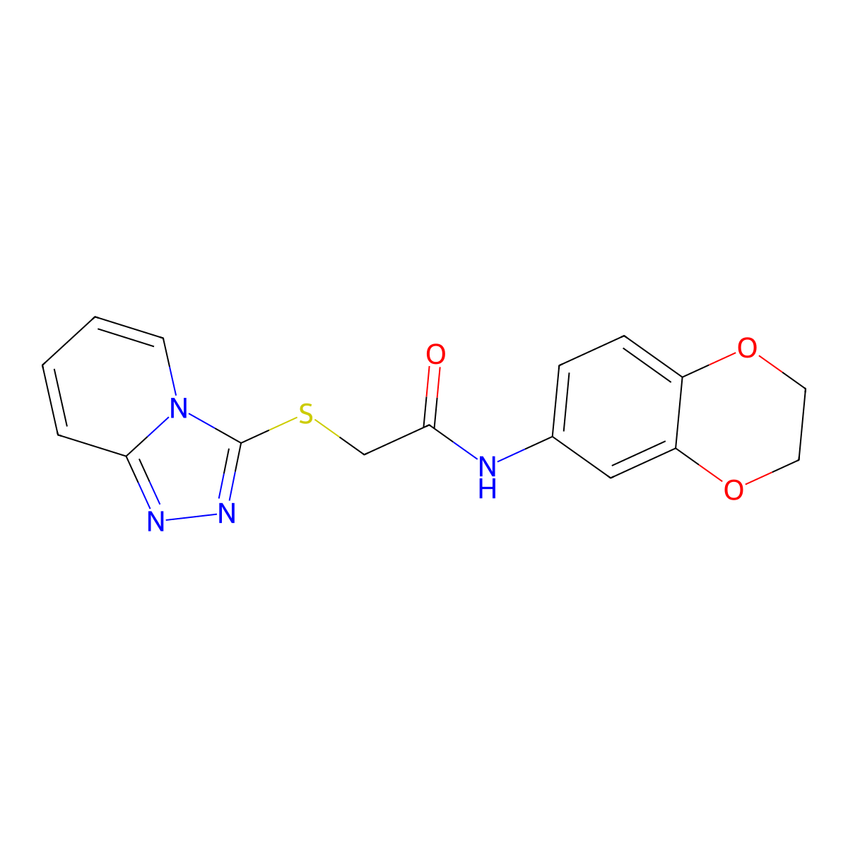 N-(2,3-dihydro-1,4-benzodioxin-6-yl)-2-([1,2,4]triazolo[4,3-a]pyridin-3-ylsulfanyl)acetamide molecular structure, CAS 303788-21-8