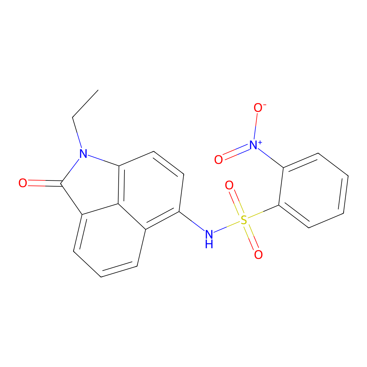 N-(1-ethyl-2-oxo-1,2-dihydrobenzo[cd]indol-6-yl)-2-nitrobenzenesulfonamide molecular structure, CAS 303788-97-8