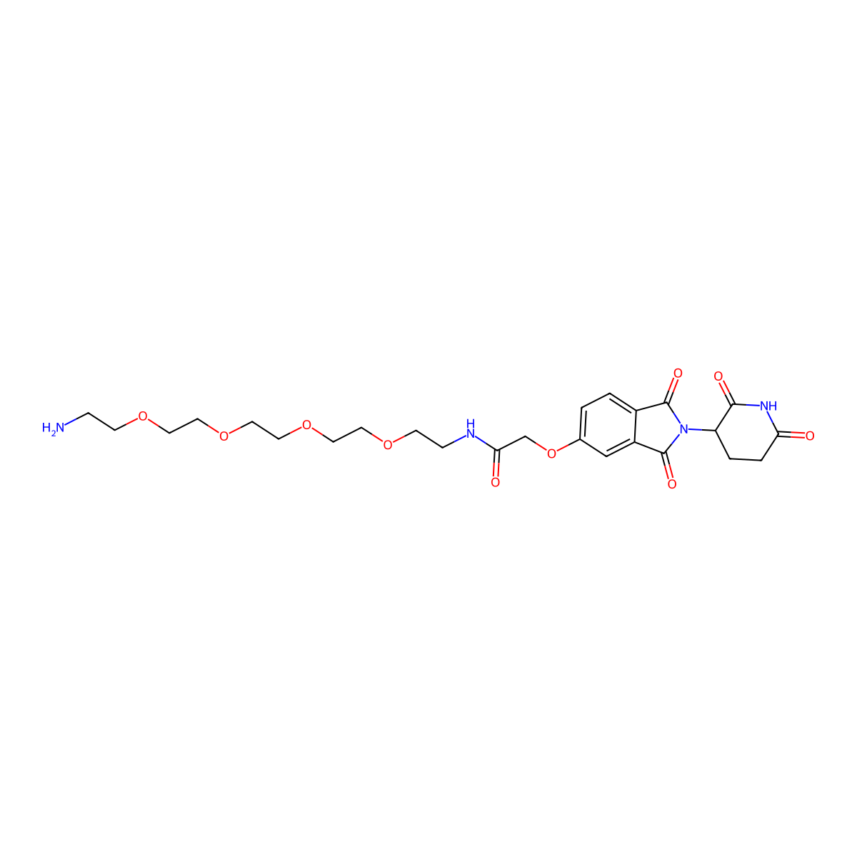 N-(14-amino-3,6,9,12-tetraoxatetradecan-1-yl)-2-{[2-(2,6-dioxopiperidin-3-yl)-1,3-dioxo-2,3-dihydro-1H-isoindol-5-yl]oxy}acetamide molecular structure, CAS 3037880-51-3