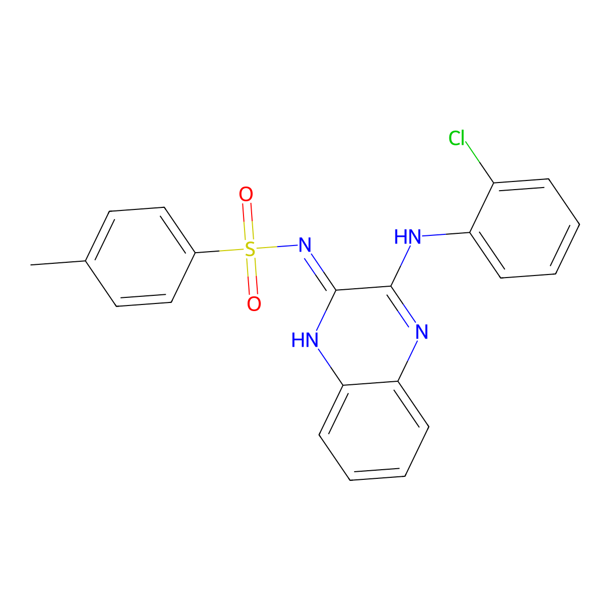 N-[3-(2-chloroanilino)quinoxalin-2-yl]-4-methylbenzenesulfonamide molecular structure, CAS 303789-37-9