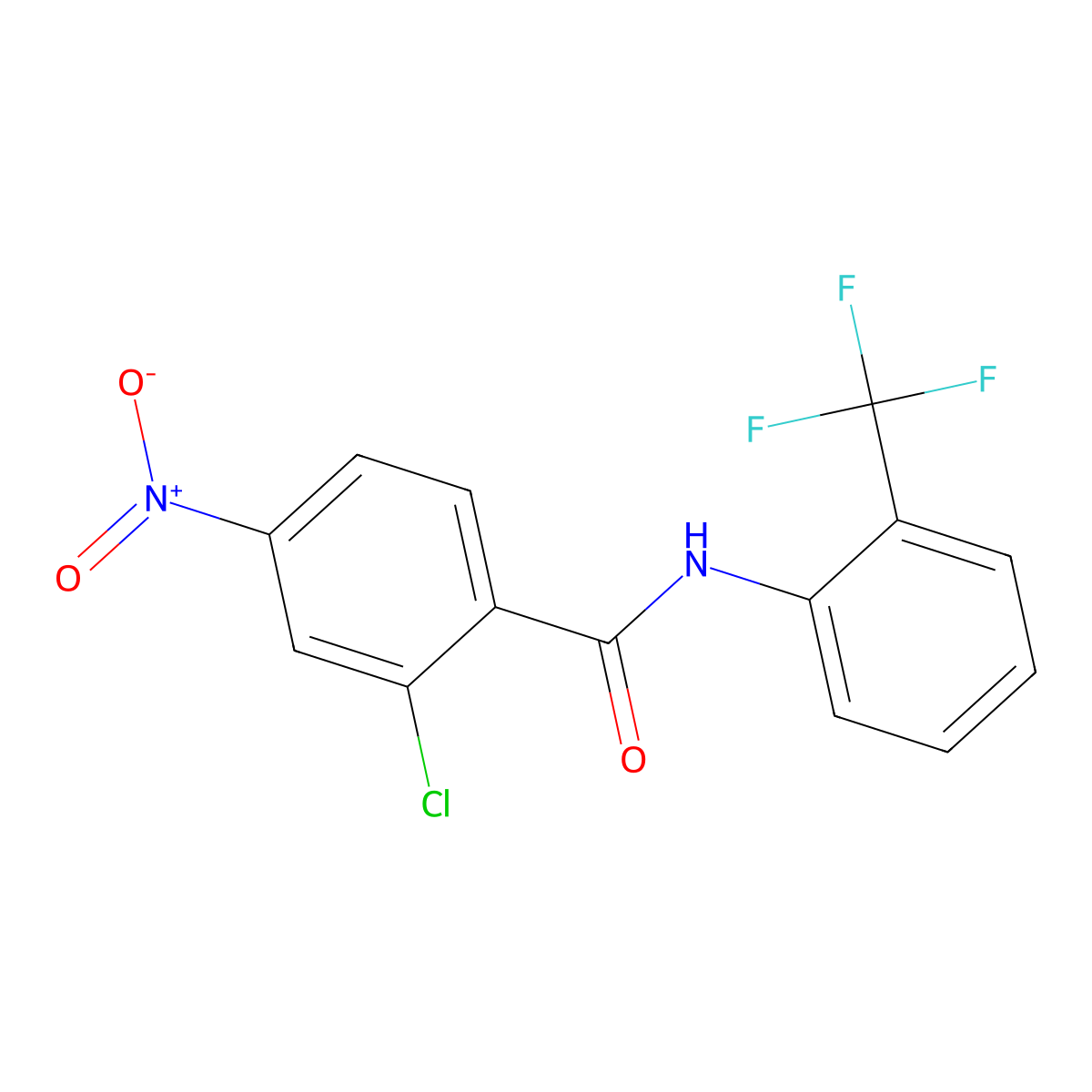 2-chloro-4-nitro-N-[2-(trifluoromethyl)phenyl]benzamide molecular structure, CAS 303790-62-7