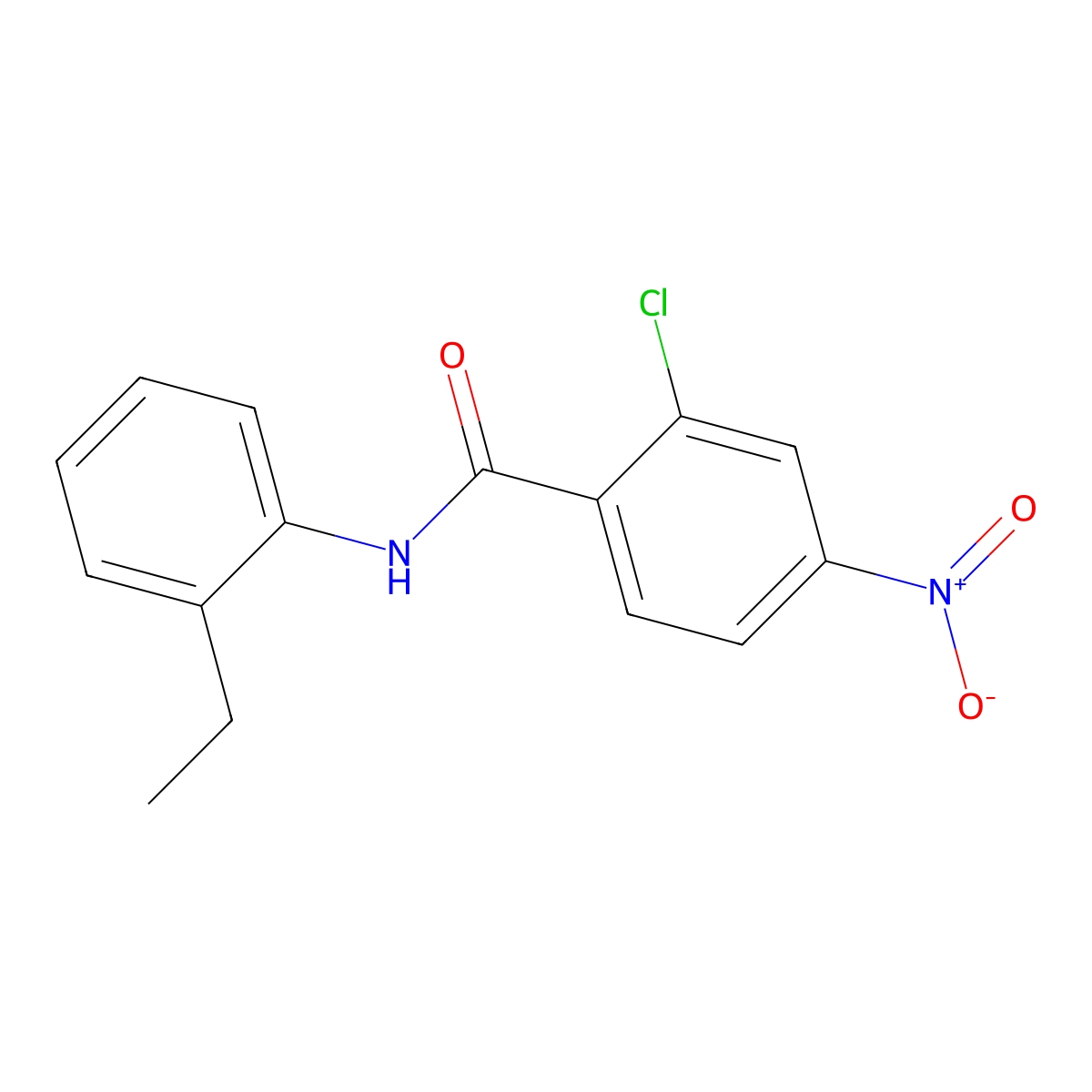 2-Chloro-N-(2-ethylphenyl)-4-nitrobenzamide molecular structure, CAS 303790-65-0