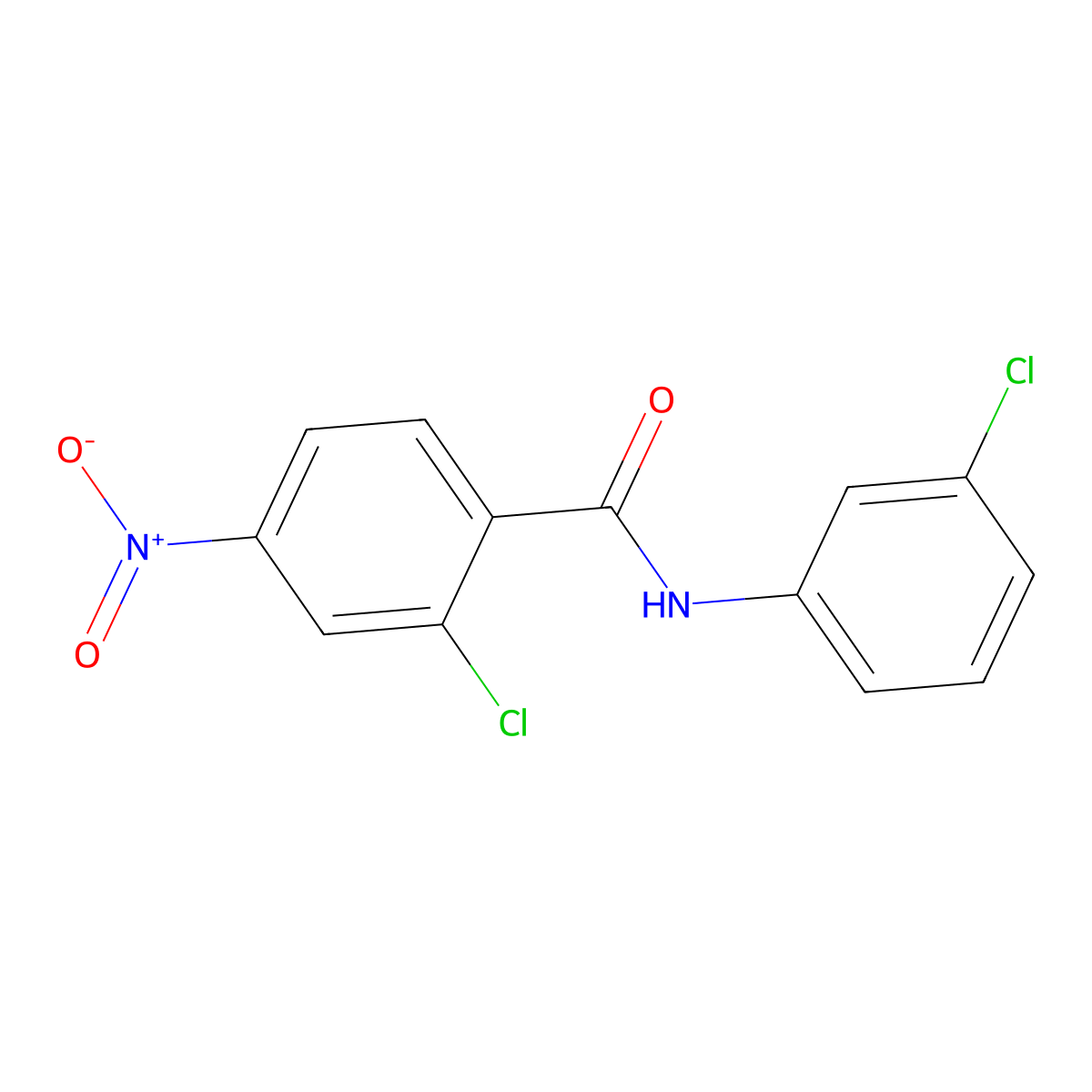 2-chloro-N-(3-chlorophenyl)-4-nitrobenzamide molecular structure, CAS 303790-67-2