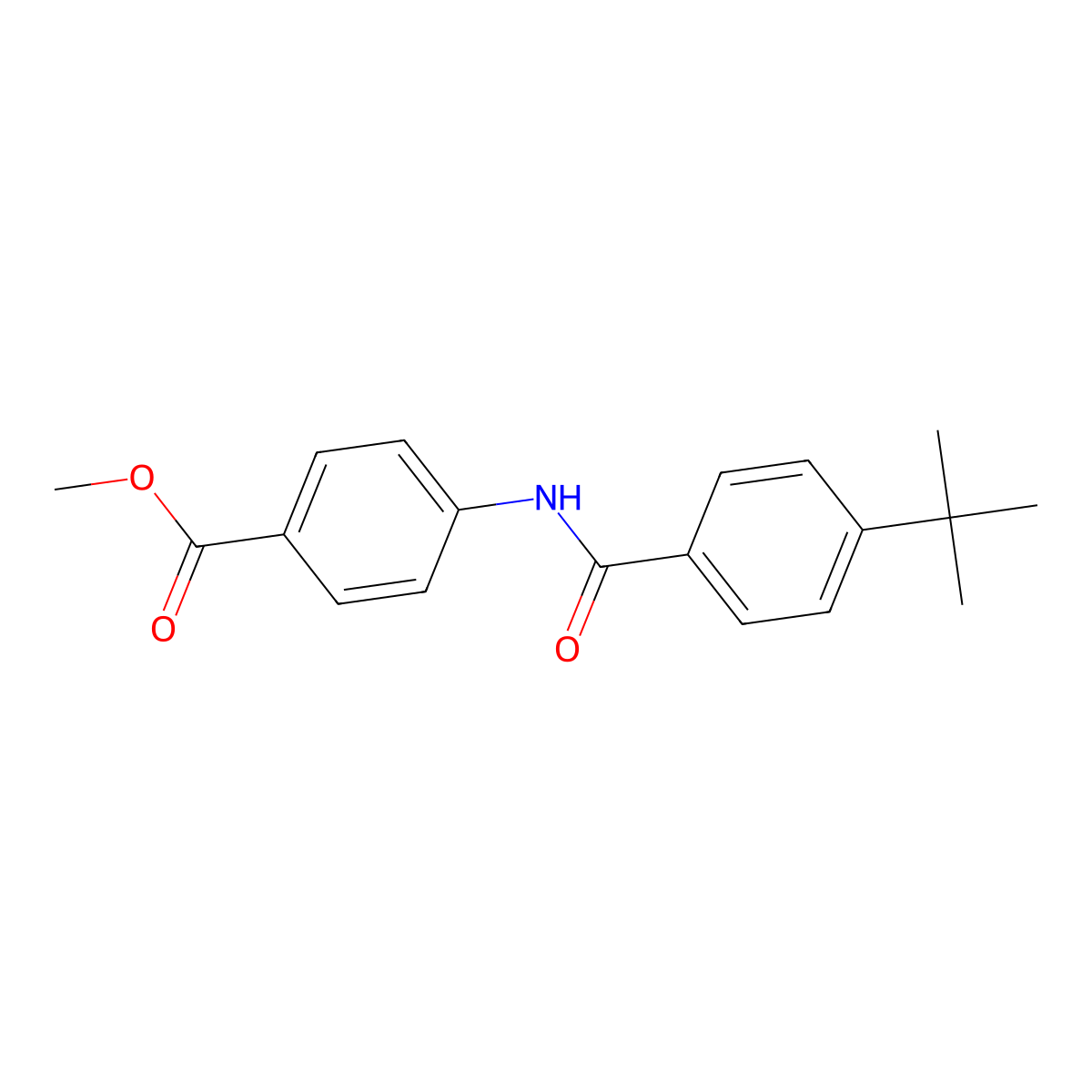 Methyl 4-[(4-tert-butylbenzoyl)amino]benzoate molecular structure, CAS 303790-73-0