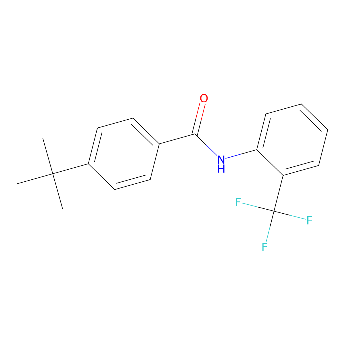 4-tert-butyl-N-[2-(trifluoromethyl)phenyl]benzamide molecular structure, CAS 303790-75-2
