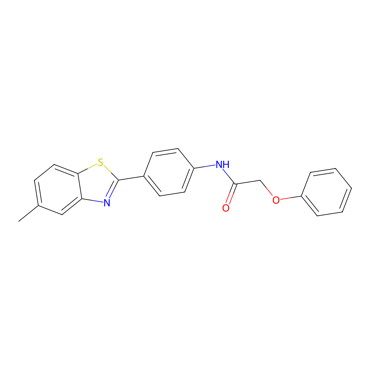 N-[4-(5-methyl-1,3-benzothiazol-2-yl)phenyl]-2-phenoxyacetamide molecular structure, CAS 303790-85-4