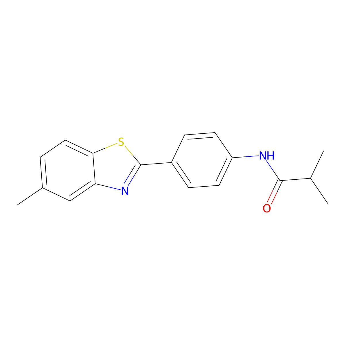 2-methyl-N-[4-(5-methyl-1,3-benzothiazol-2-yl)phenyl]propanamide molecular structure, CAS 303790-86-5